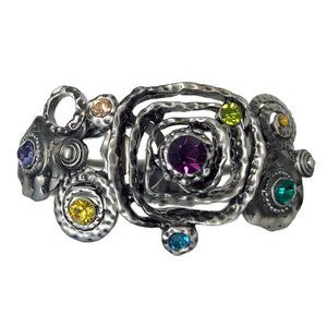 Vintage Metal Spirals w/Crystals Bracelet NWOT